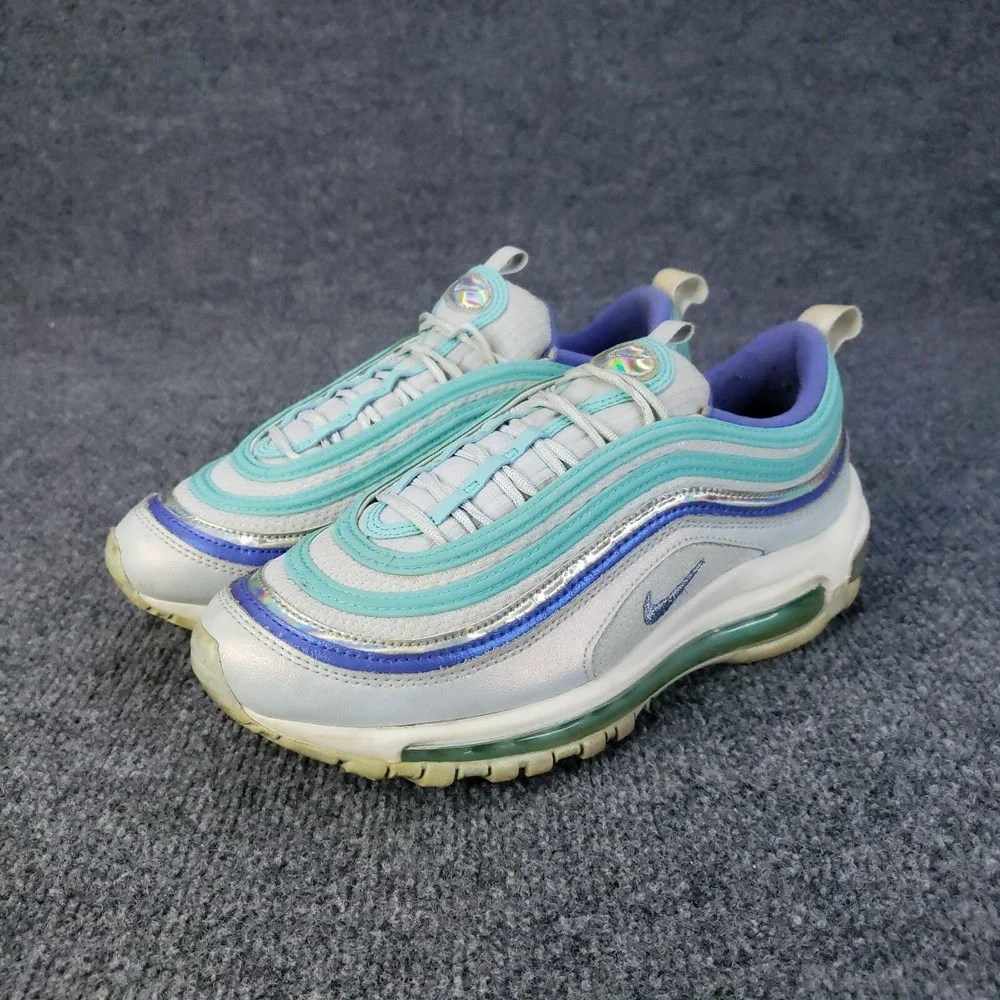 Nike Air Max 97 GS Shoes Youth Kids Size 6Y White‎ Blue Spruce Aura CT1965-400